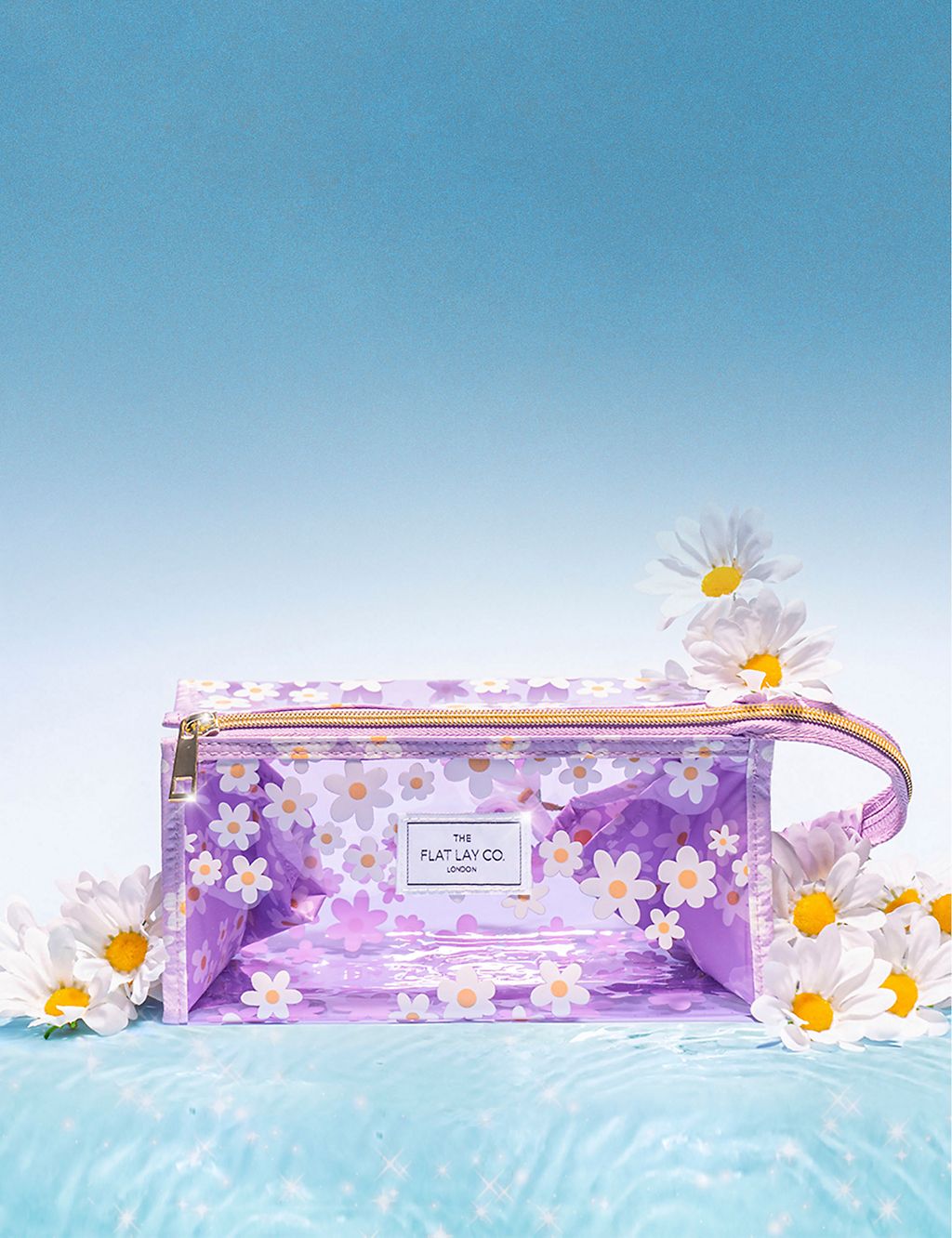 The Flat Lay Co. Makeup Jelly Box Bag in Lilac Daisy 5 of 6