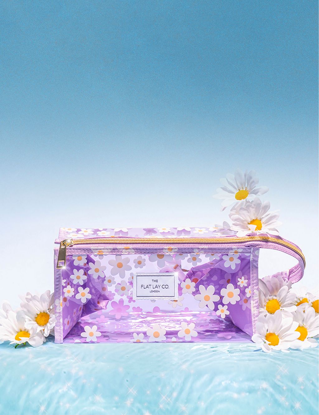 The Flat Lay Co. Makeup Jelly Box Bag in Lilac Daisy 5 of 6