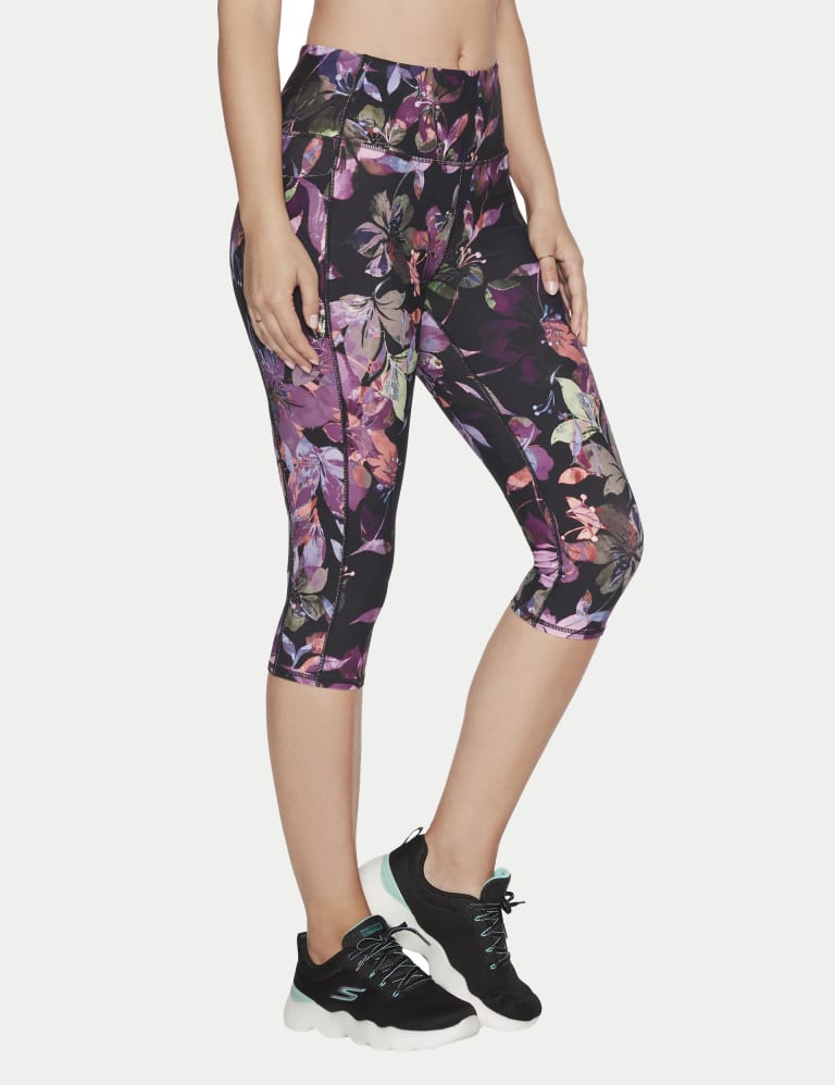 Women's Leggings Casual Floral Print Stretchy Capri 3/4 Length