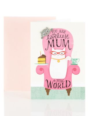 The Loveliest Mum Cat Birthday Card Image 1 of 2