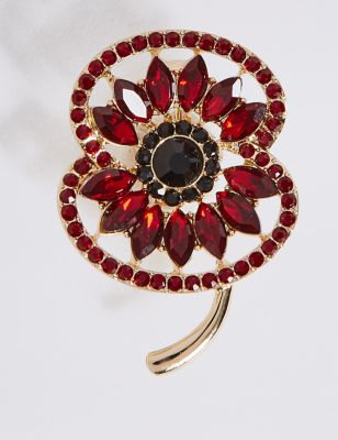 The Poppy Collection® Bejewelled Poppy Brooch Image 2 of 3