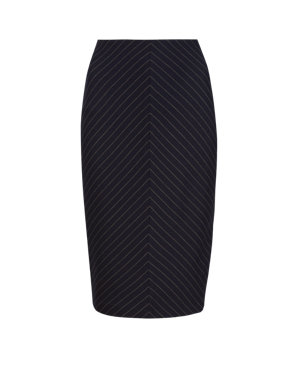 The Signature Collection Pinstriped Pencil Skirt with Wool Image 2 of 4