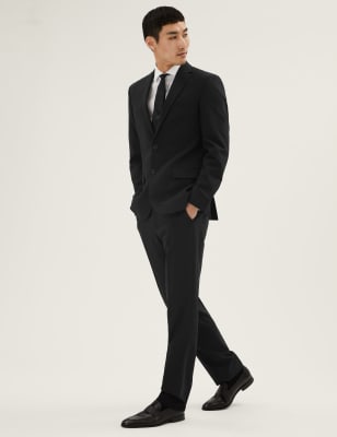 black tailored fit trousers