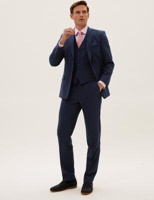 Navy slim fit store trousers