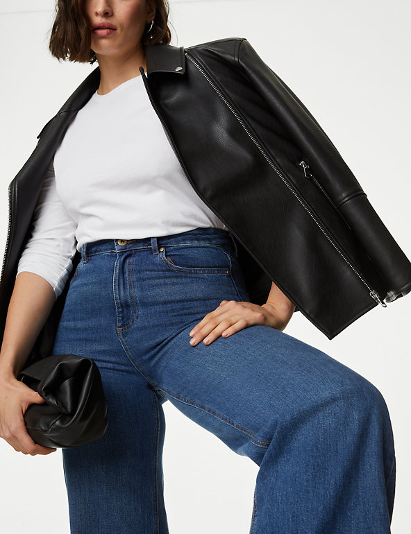 New Womens Marks & Spencer Black Jeans Size 16 Long Medium 