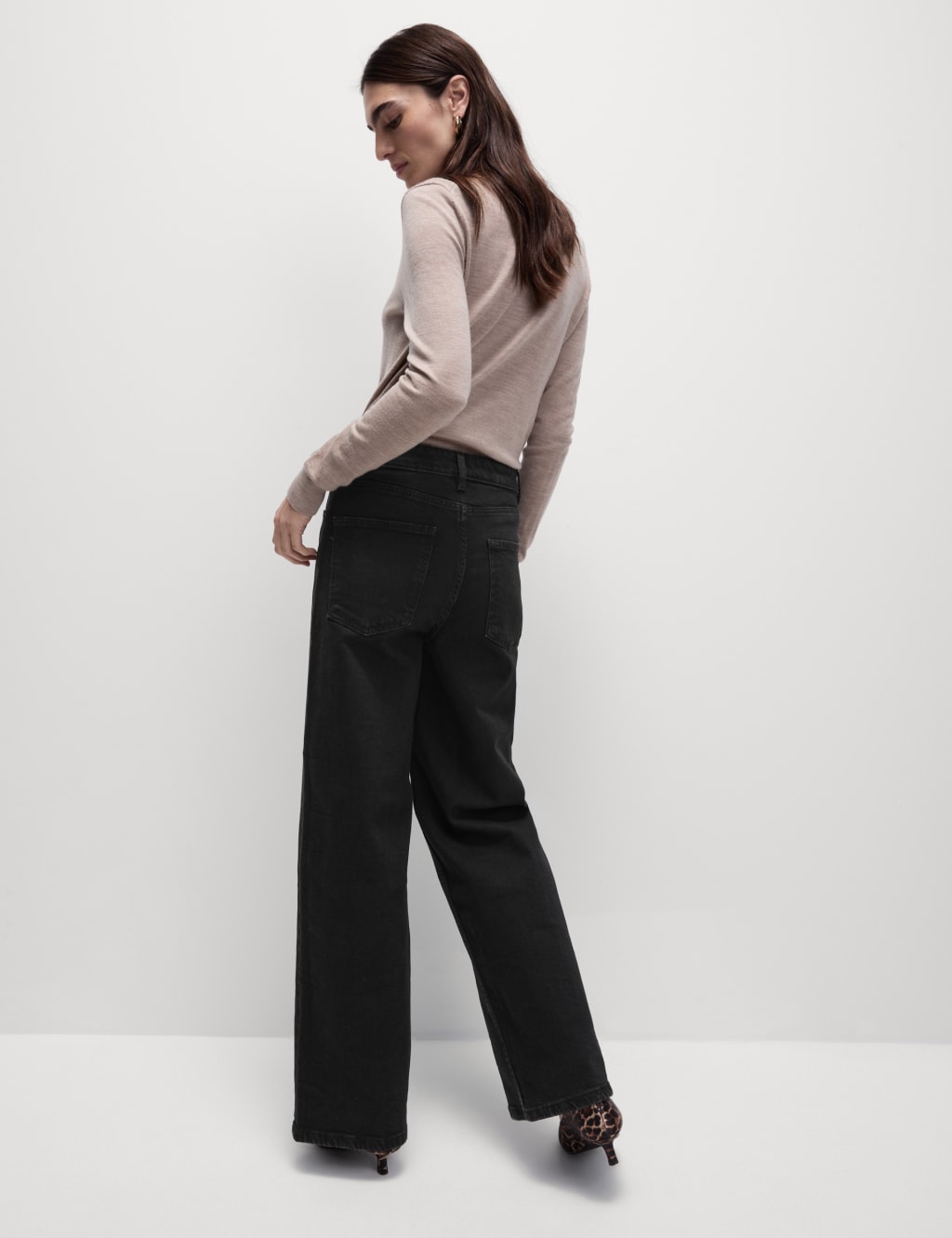 Wide leg black jeans deals