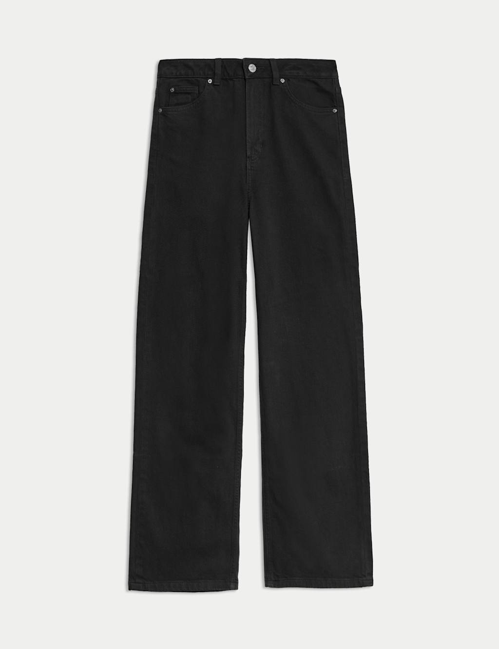 Black High Rise Wide Leg Jeans