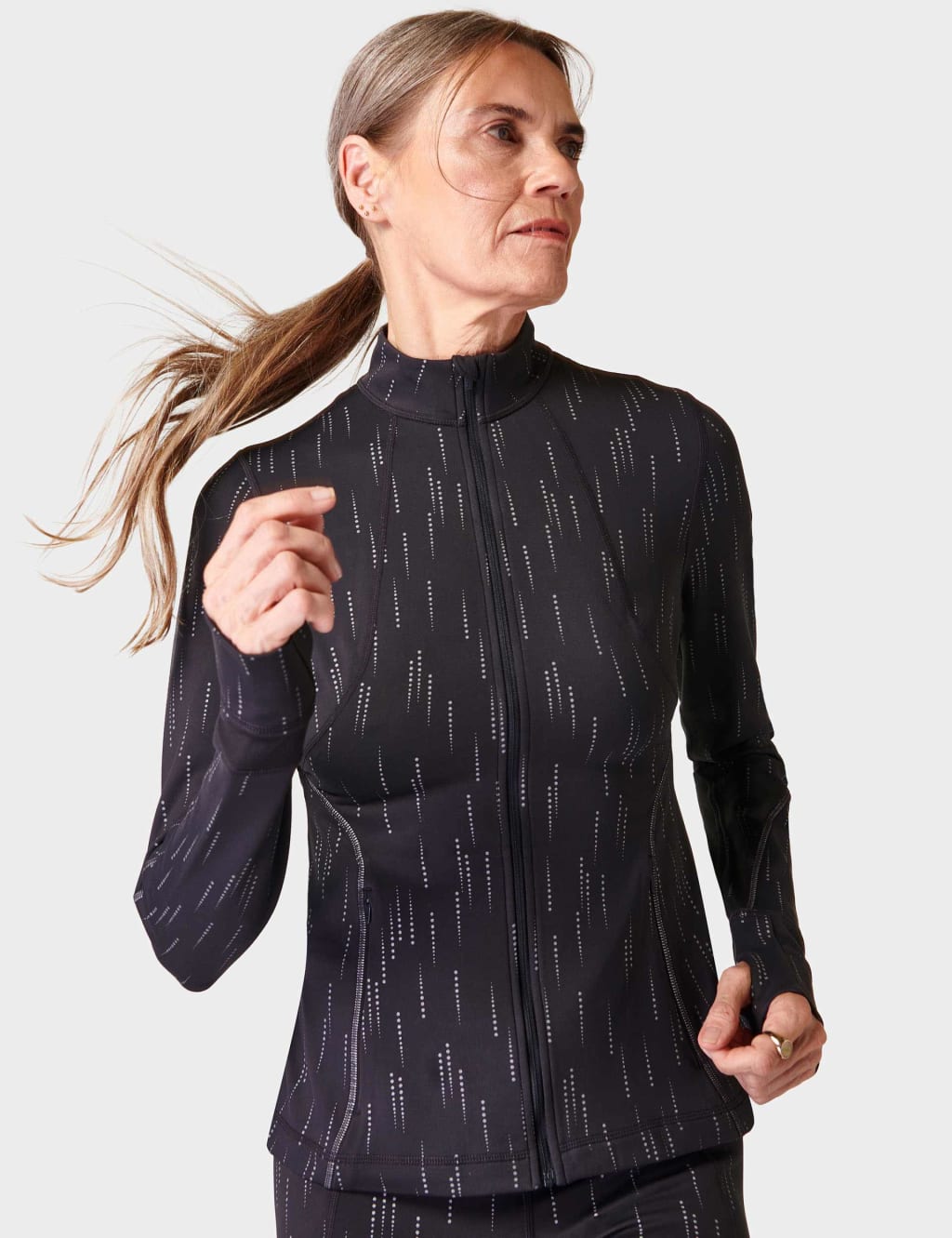 Sweaty Betty Black Therma Boost Running Half Zip Sweat Top