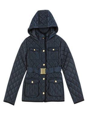 Thermal Quilted Hooded Belted Coat with Stormwear™ (5-14 Years) Image 2 of 6