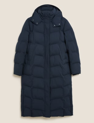 Navy long padded on sale jacket