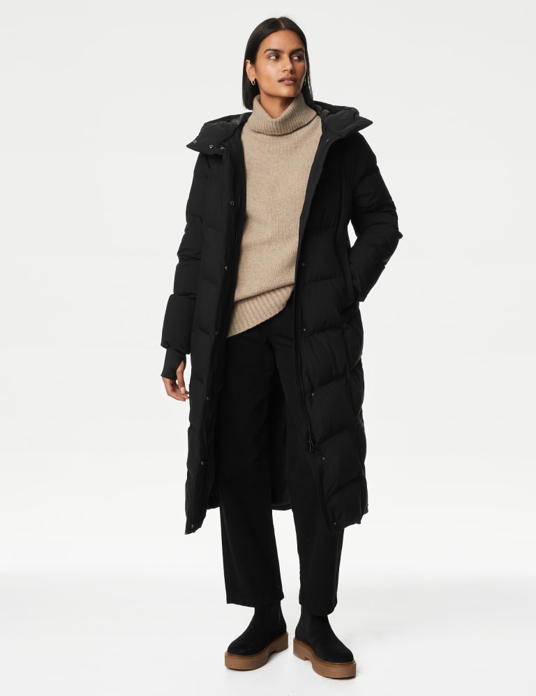 Hooded longline coat sale