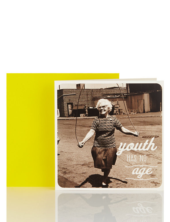 Think Happy Youth Has No Age Blank Card Image 1 of 2