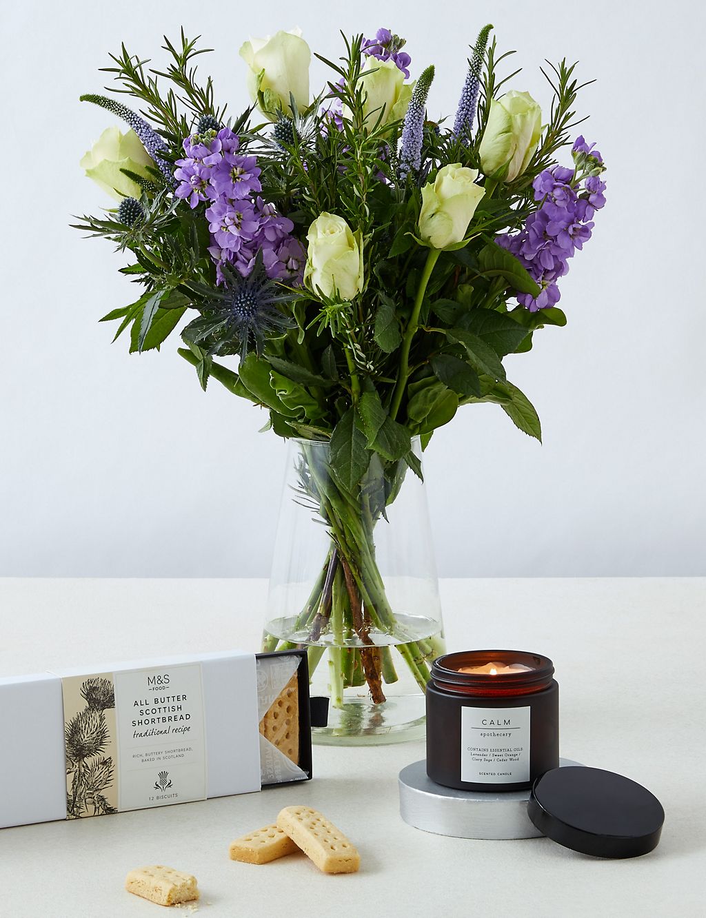 Thinking of you Bouquet, Shortbread & Candle Gift 3 of 3