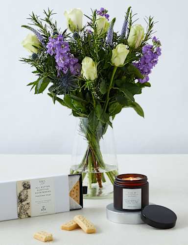 Thinking of you Bouquet, Shortbread & Candle Gift 1 of 3