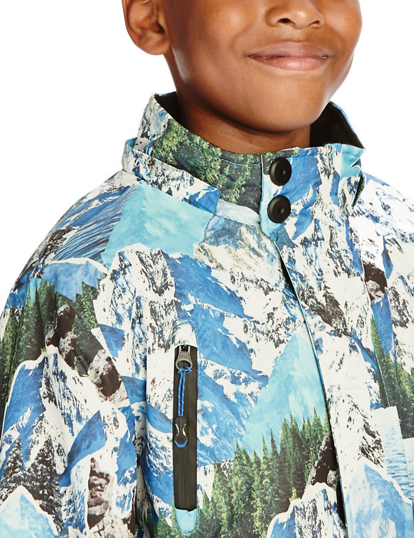 Thinsulate™ Ski Mountain Print Hooded Boys Winter Coat M&S Boys Coat 