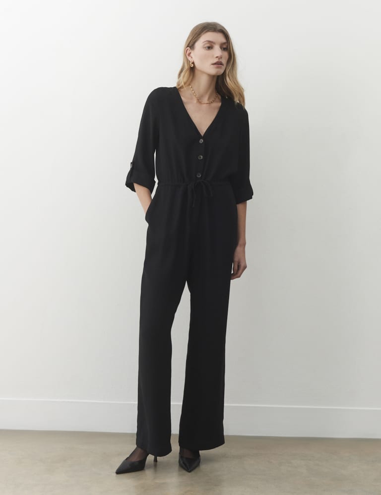 Tie detail jumpsuit clearance