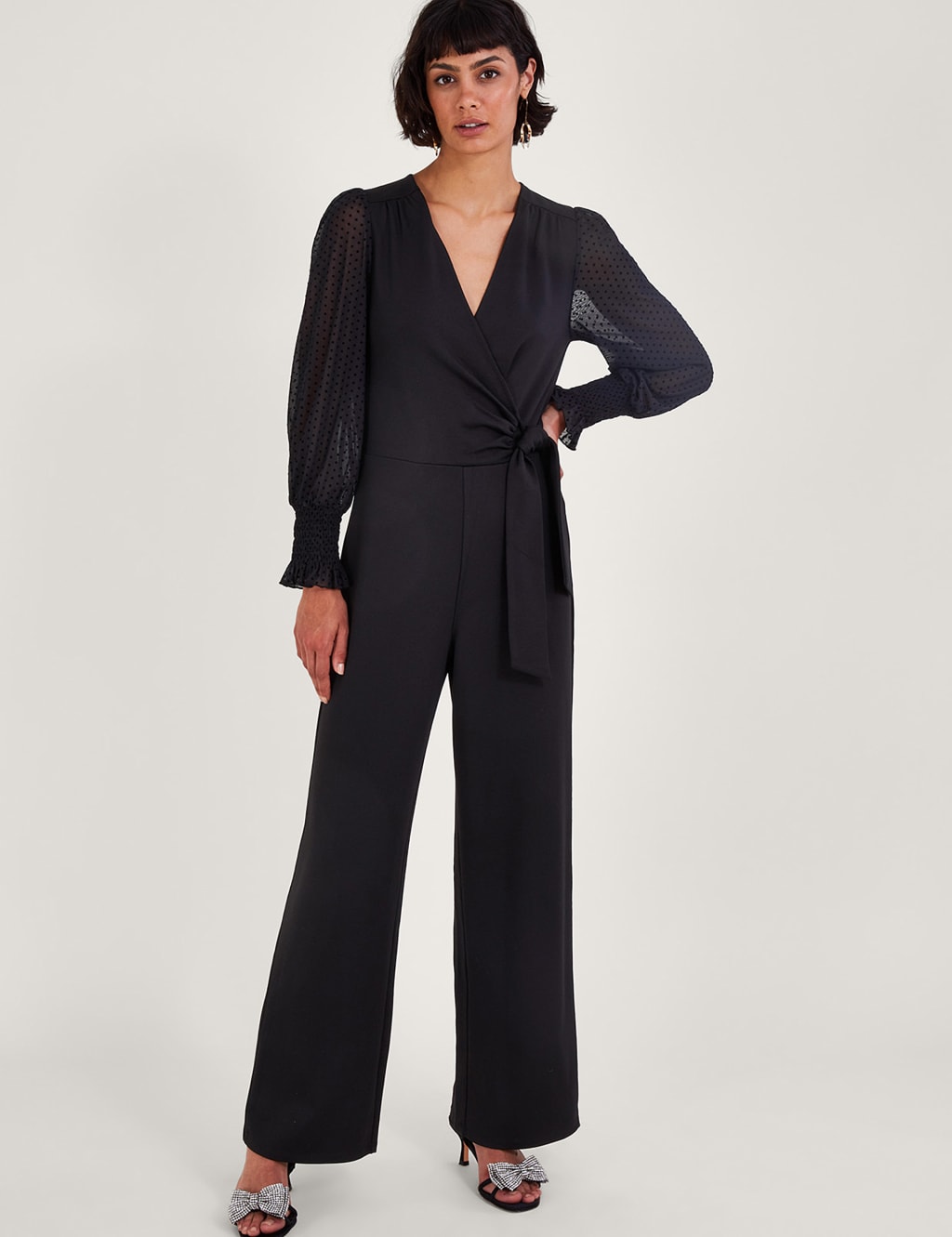 Tie Detail Long Sleeve Jumpsuit | Monsoon | M&S