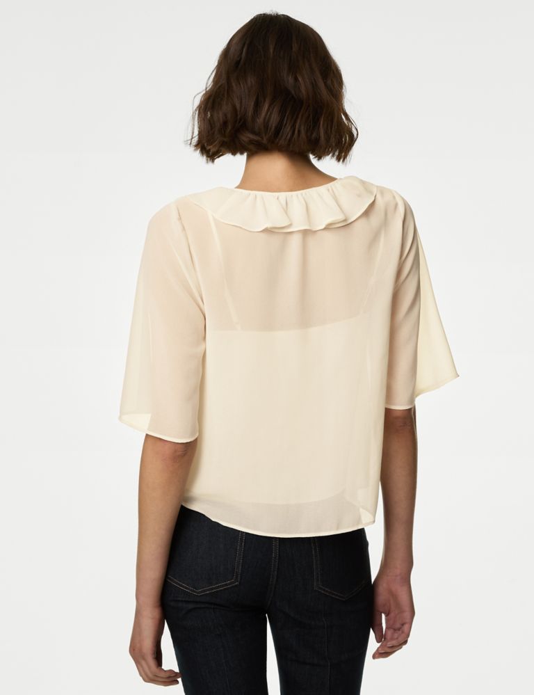Tie Front Frill Detail Blouse 5 of 5