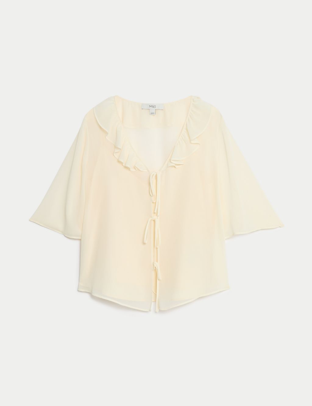 Tie Front Frill Detail Blouse 1 of 5