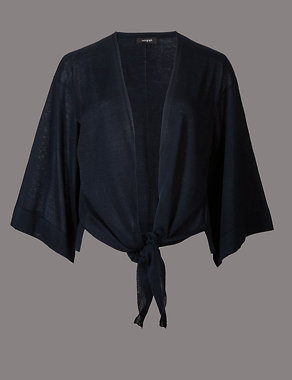Tie Front Kimono Sleeve Cardigan Image 2 of 5