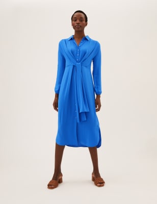 tie front shirt dress zara