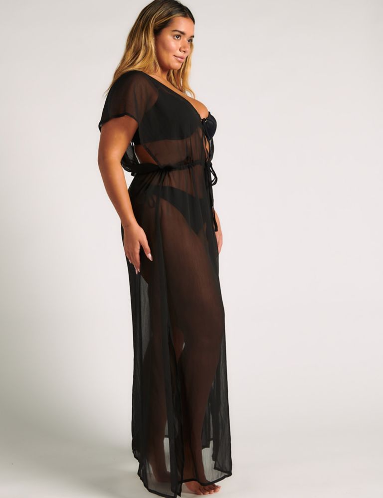 Tie Front Relaxed Beach Cover Up Kaftan 4 of 4