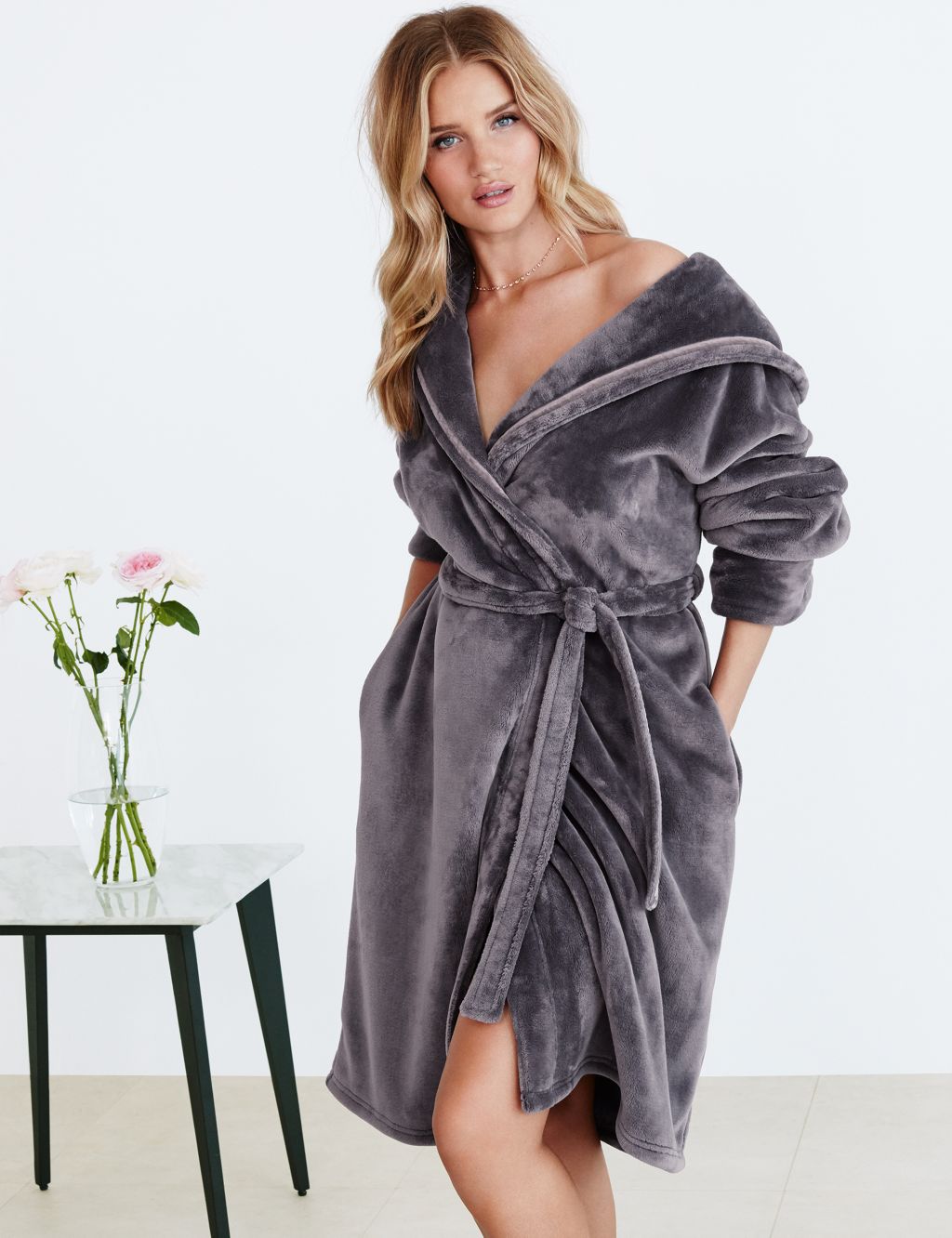 Tie Front Shimmer Dressing Gown | Rosie for Autograph | M&S