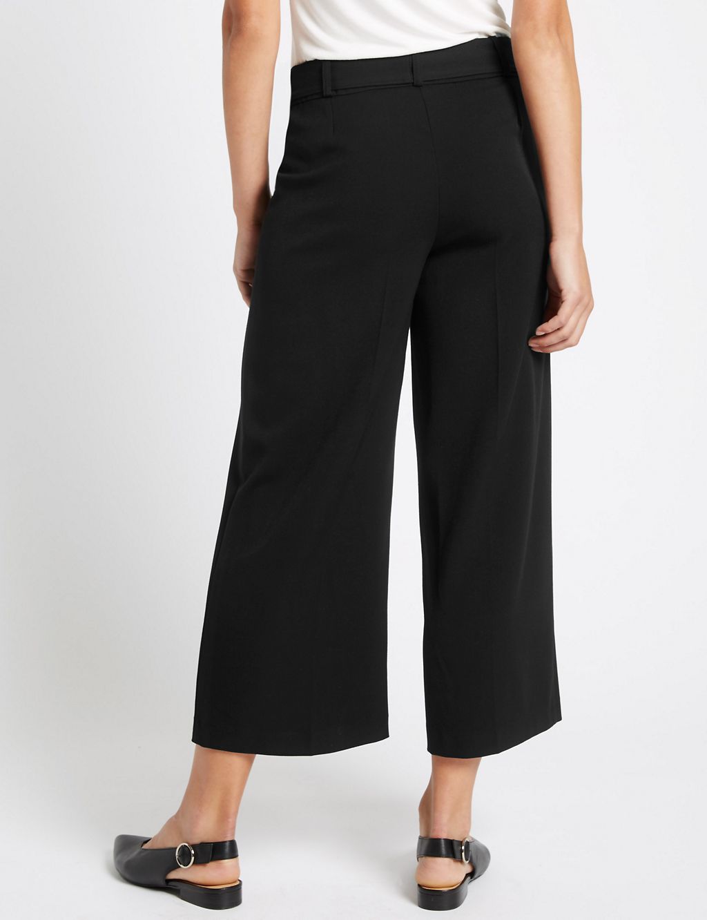 Tie Front Wide Leg Cropped Trousers 4 of 6