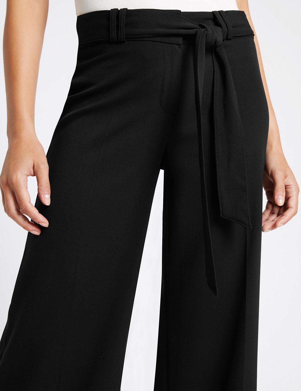 Tie Front Wide Leg Cropped Trousers 5 of 6