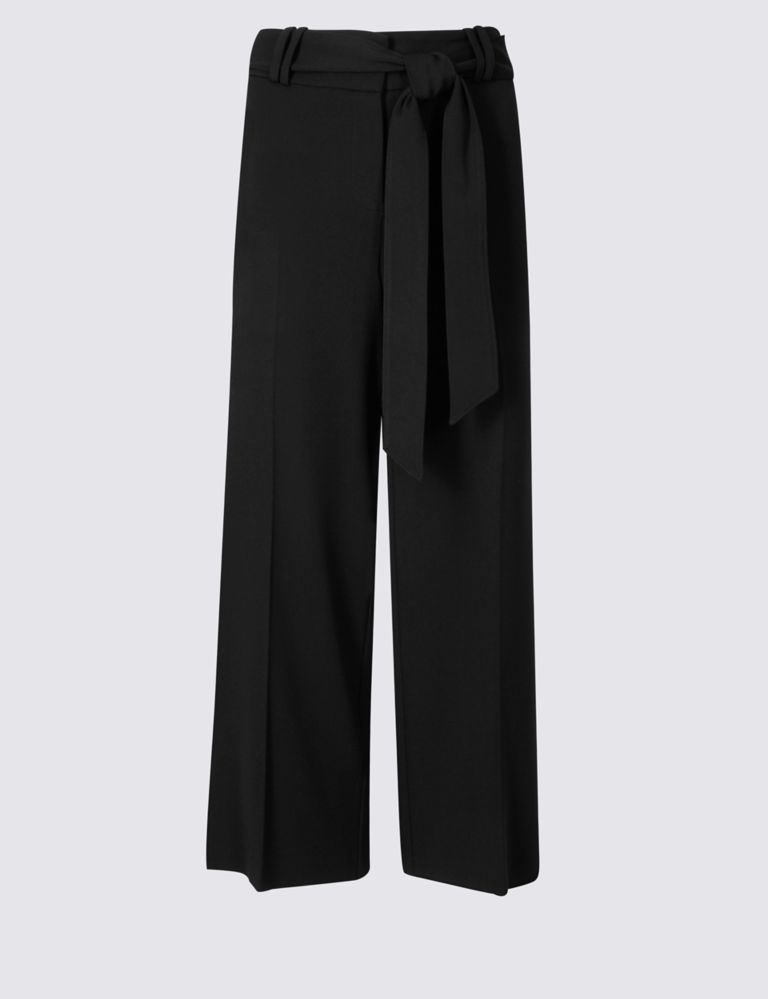 Tie Front Wide Leg Cropped Trousers 2 of 6