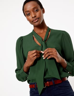 Tie Neck Blouse, M&S Collection