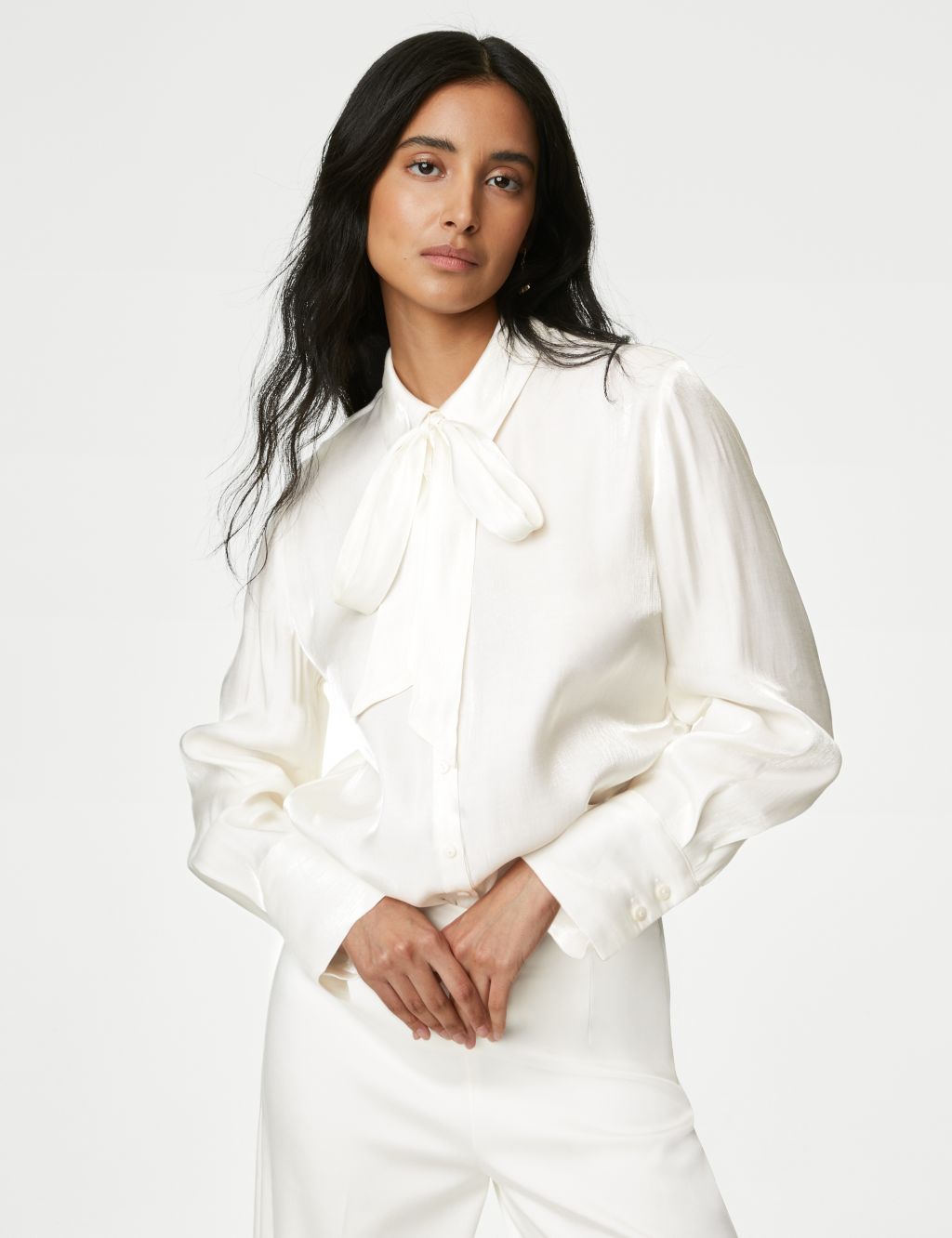 Tie Neck Collared Shirt | M&S Collection | M&S