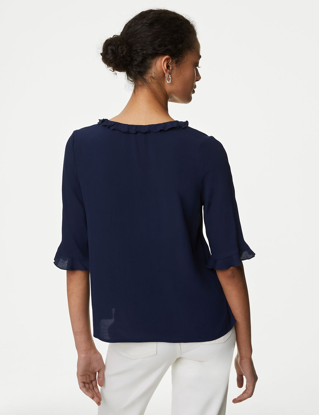 Tie Neck Frill Detail Blouse 5 of 5