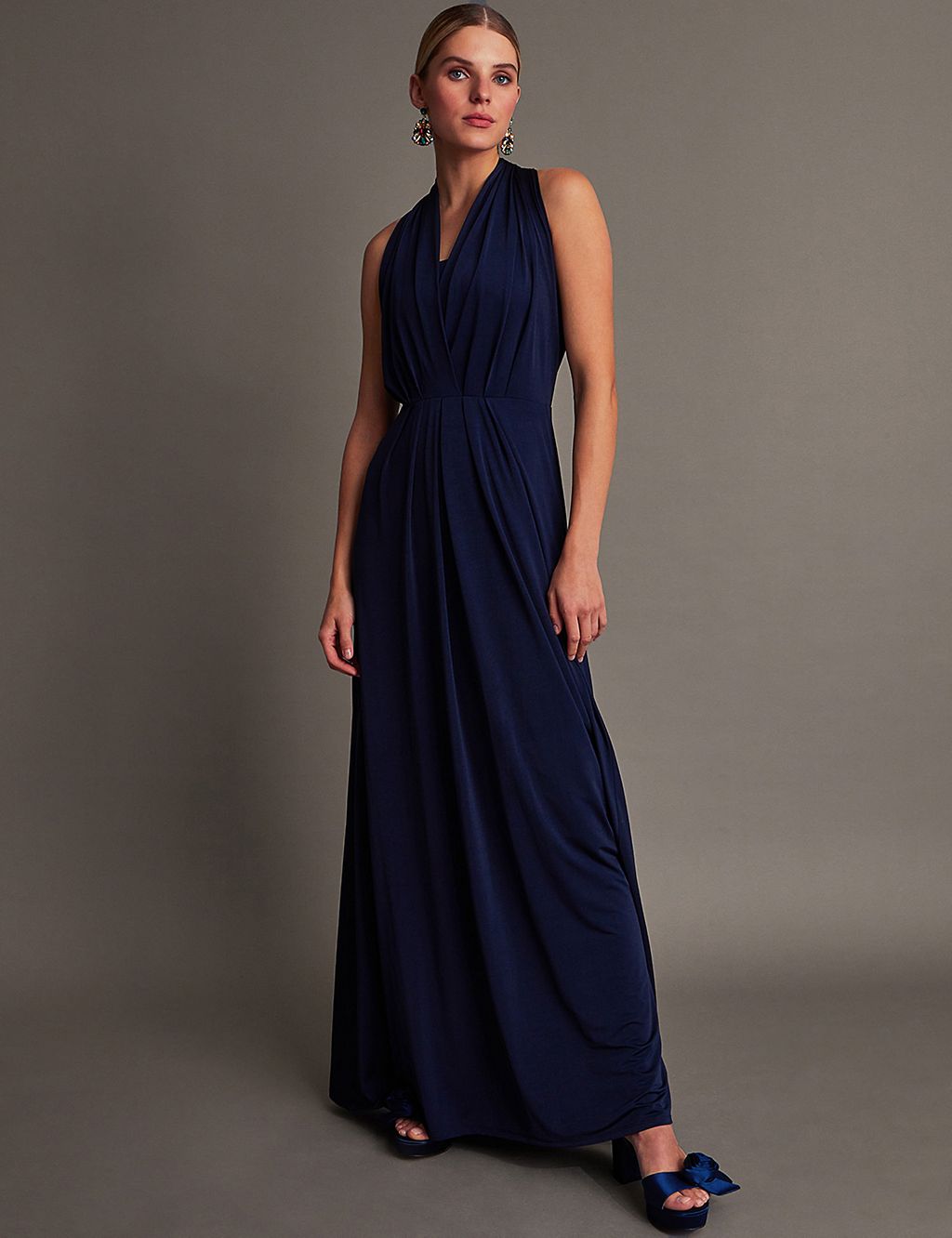 Tie Neck Maxi Waisted Dress 3 of 5