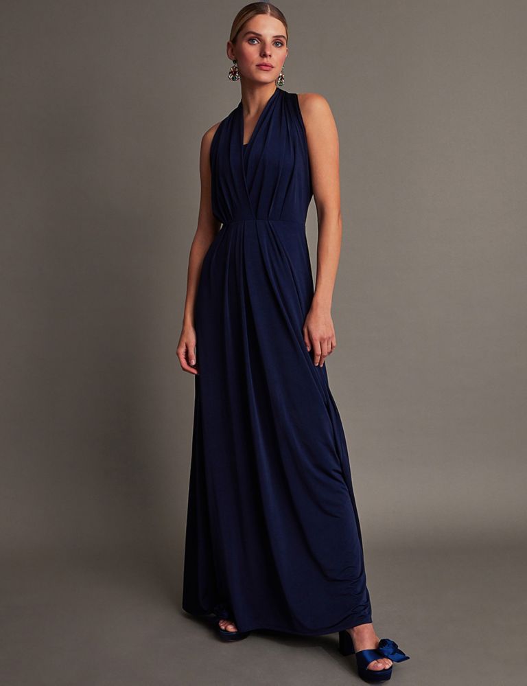 Tie Neck Maxi Waisted Dress 1 of 5