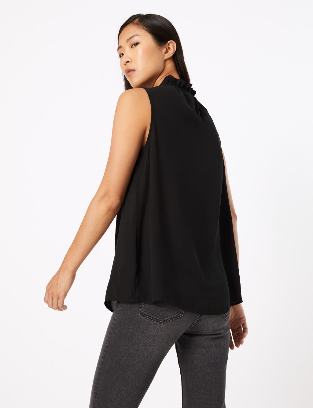 Tie Neck Shirred Shell Top | M&S Collection | M&S