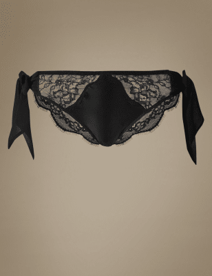 Tie Side Lace Brazilian Knickers, M&S Collection