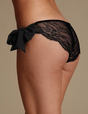 Side-Tie Bow-Accent Lace Panties