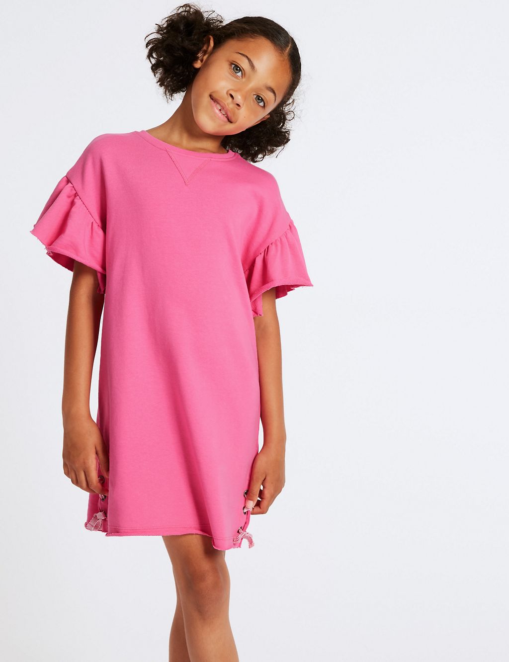 Tie Side Pure Cotton Dress (3-16 Years) 3 of 4