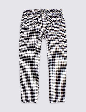 Tie Waist Checked Trousers (3-14 Years) Image 2 of 4