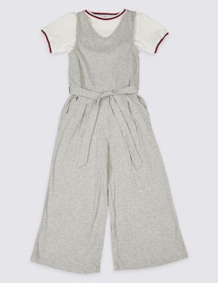 Tie Waist Jumpsuit with T-Shirt Outfit (3-16 Years) Image 2 of 3