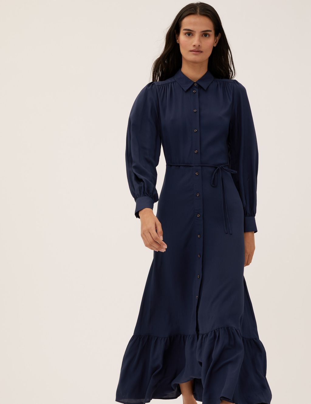 Tie Waist Maxi Shirt Dress | M&S Collection | M&S