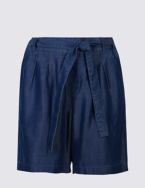 Tie Waist Pleated Casual Shorts Image 2 of 5