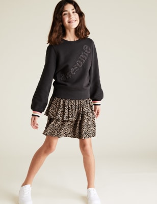 Leopard print skirt outlet girls