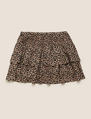 Tiered Leopard Print Skirt (6-14 Yrs) Image 2 of 5