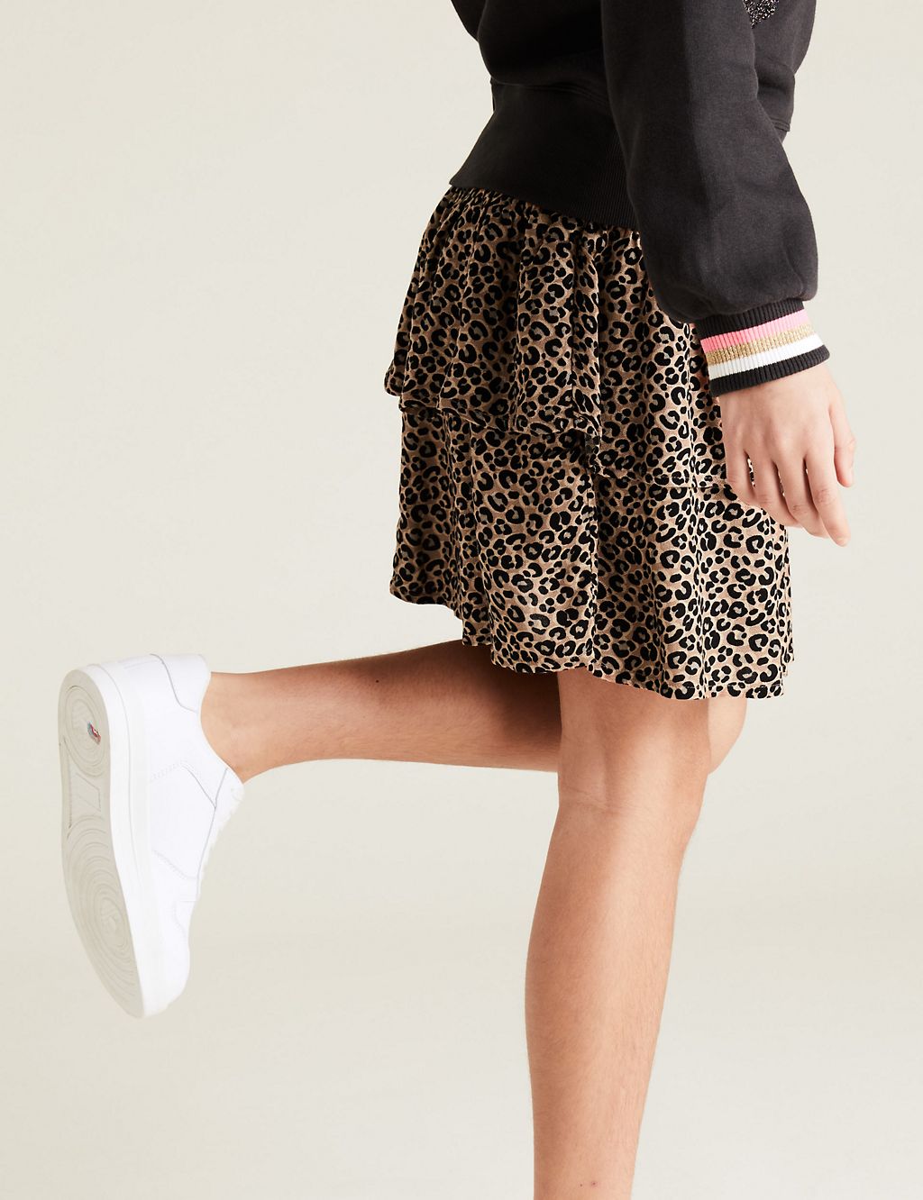 Tiered Leopard Print Skirt (6-14 Yrs) 2 of 5