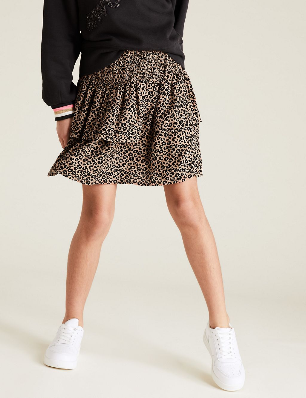 Tiered Leopard Print Skirt (6-14 Yrs) 4 of 5