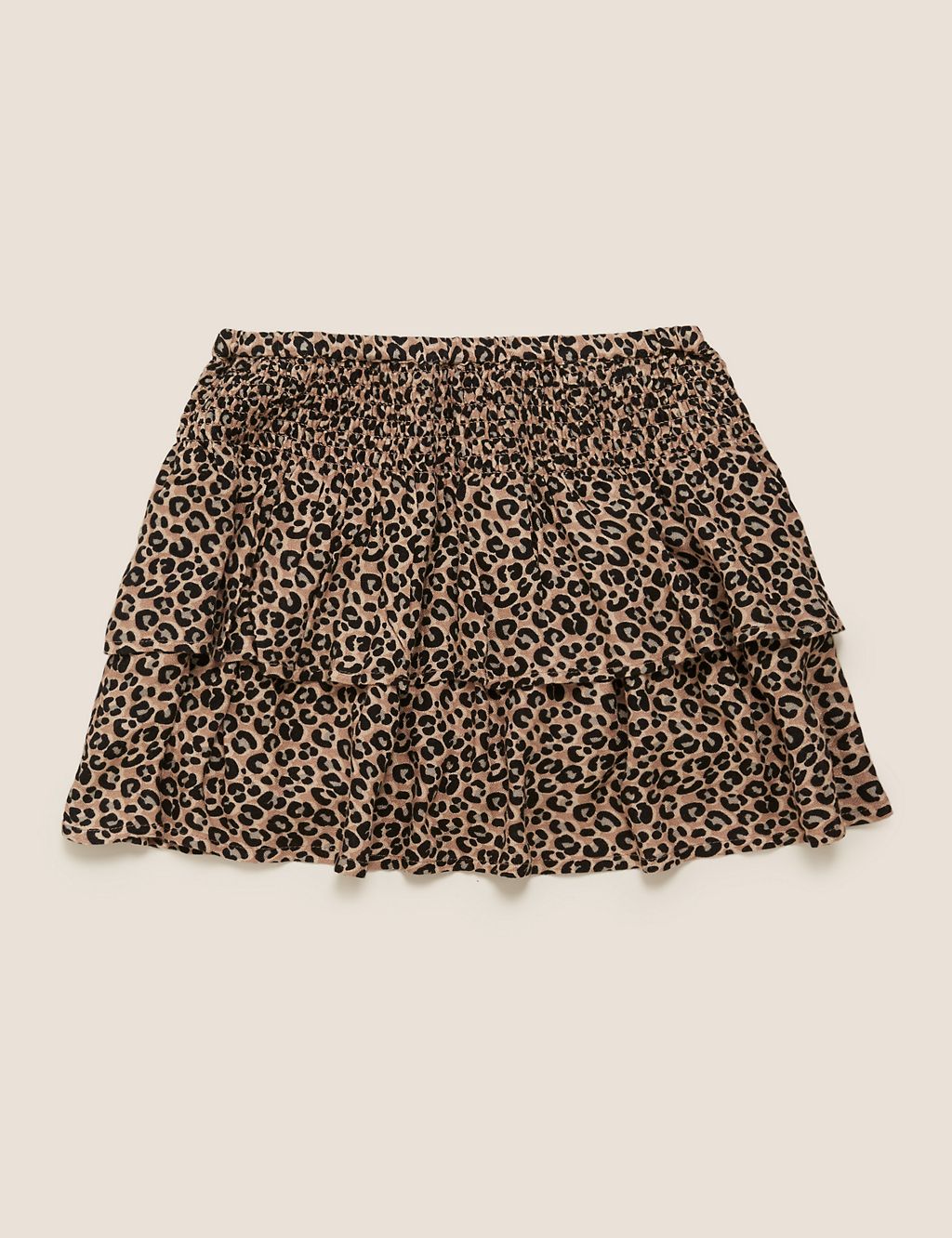 Tiered Leopard Print Skirt (6-14 Yrs) 1 of 5