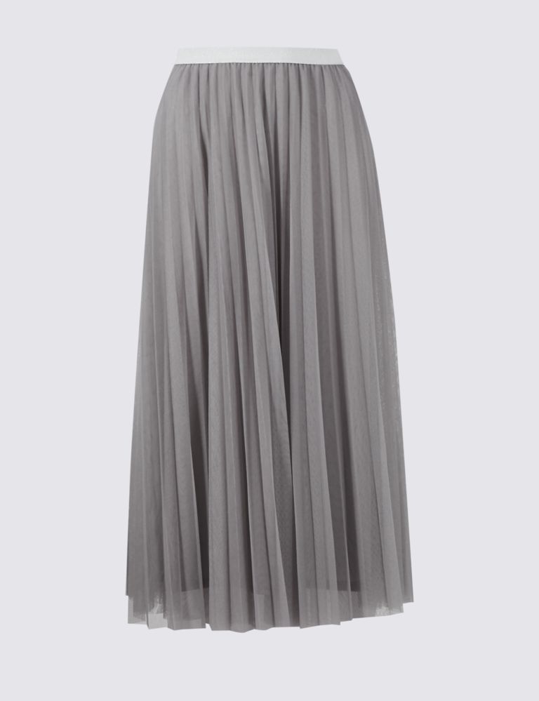 Tiered Mesh A-Line Maxi Skirt 2 of 5
