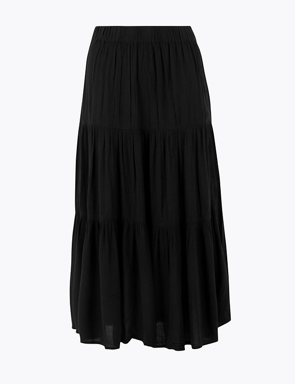 Tiered Midi Slip Skirt Image 1 of 1